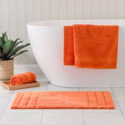 Luxury Cotton Textured Stripe Bath Mat - thumbnail 1
