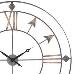 Antique Grey & Gold Large Skeleton Wall Clock - thumbnail 3