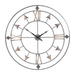 Antique Grey & Gold Large Skeleton Wall Clock - thumbnail 2