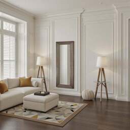 Yearn Wave Framed Bevelled Full Length Wall Mirror - thumbnail 4