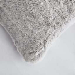 Dorma Purity Faux Fur Grey Boudoir Cushion - thumbnail 4