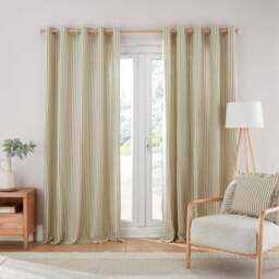Linford Stripe Unlined Eyelet Curtains - thumbnail 2