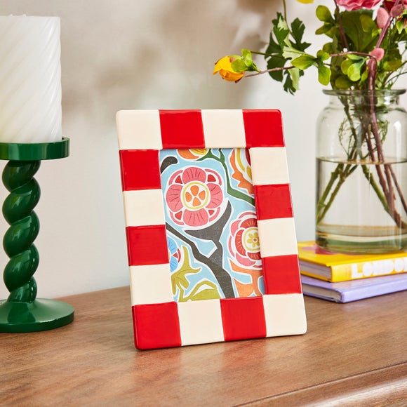 Striped Ceramic Photo Frame - image 1