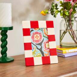 Striped Ceramic Photo Frame - thumbnail 1