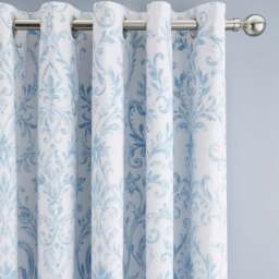 Ashleigh Damask 100% Cotton Blackout Eyelet Curtains - thumbnail 1