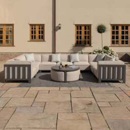 Maze Ibiza 10 Seater U-Shape Garden Sofa Set with Round Coffee Table - thumbnail 2