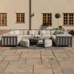 Maze Ibiza 10 Seater U-Shape Garden Sofa Set with Round Coffee Table