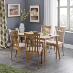 Boden 4 Seater Rectangular Dining Table with 4 Ibsen Chairs, Oak Veneer