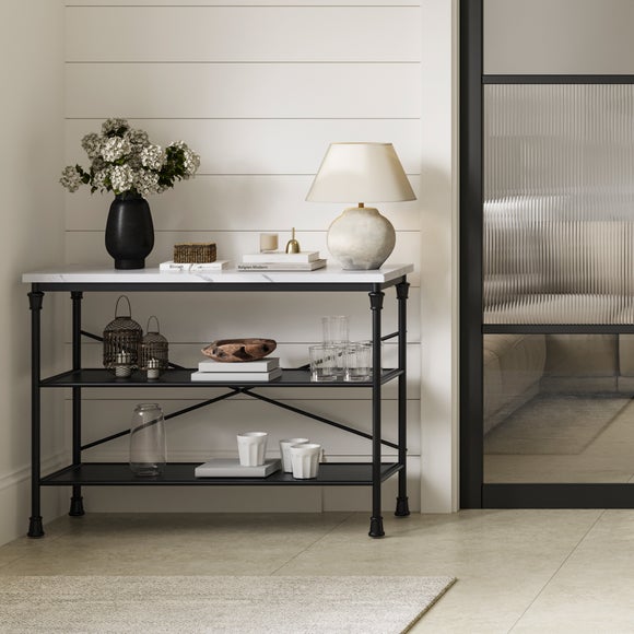 LPD Fairmont Marble Effect Console Table - image 1
