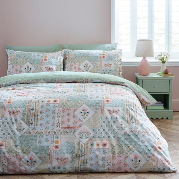 Catherine Lansfield Folk Patchwork Polycotton Duvet Cover & Pillowcase Set - image 1
