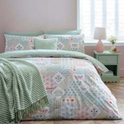 Catherine Lansfield Folk Patchwork Polycotton Duvet Cover & Pillowcase Set - thumbnail 5