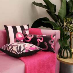 Furn. Serpentine Black Square Velvet Cushion - thumbnail 6
