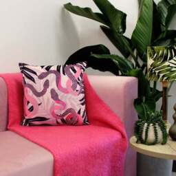 Furn. Serpentine Black Square Velvet Cushion - thumbnail 5