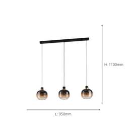 EGLO Oilella 3 Light Diner Ceiling Light - thumbnail 4