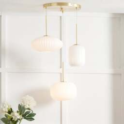 Alexa Ribbed Glass 3 Light Cluster Ceiling Light - thumbnail 1