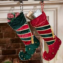 Couples Set of 2 Elf Boot Christmas Stockings