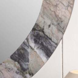 Jade Marble Effect Veneer Round Wall Mirror - thumbnail 2