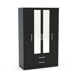 Lynx 4 Door Wardrobe, Mirrored - thumbnail 2