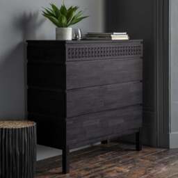 Baytown Boutique 4 Drawer Chest, Black - thumbnail 1