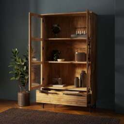 Bryant Display Cabinet, Mango Wood Effect - thumbnail 3