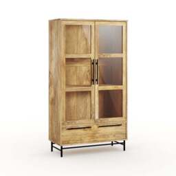 Bryant Display Cabinet, Mango Wood Effect - thumbnail 2