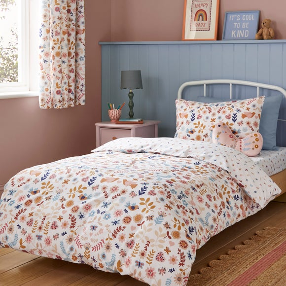 Folk Floral 100% Cotton Duvet Cover & Pillowcase Set - image 1