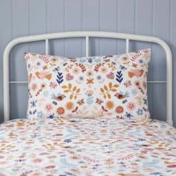 Folk Floral 100% Cotton Duvet Cover & Pillowcase Set - thumbnail 2