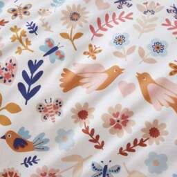 Folk Floral 100% Cotton Duvet Cover & Pillowcase Set - thumbnail 5