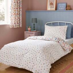 Folk Floral 100% Cotton Duvet Cover & Pillowcase Set - thumbnail 3