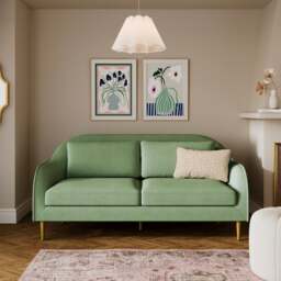 Jessie Velvet Compact 3 Seater Sofa - thumbnail 1