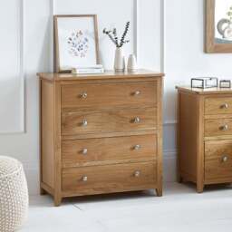 Jenkins 4 Drawer Chest, Oak - thumbnail 1