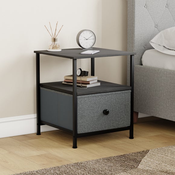 Maye 1 Drawer Fabric Bedside Table - image 1
