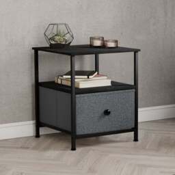 Maye 1 Drawer Fabric Bedside Table - thumbnail 6