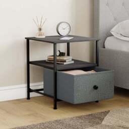 Maye 1 Drawer Fabric Bedside Table - thumbnail 2