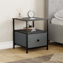 Maye 1 Drawer Fabric Bedside Table