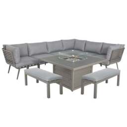 Mayfair 8 Seater 6 Piece Lounge Set with Square Firepit - thumbnail 6
