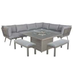 Mayfair 8 Seater 6 Piece Lounge Set with Square Firepit - thumbnail 1