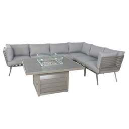 Mayfair 8 Seater 6 Piece Lounge Set with Square Firepit - thumbnail 5