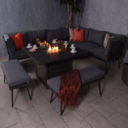 Mayfair 8 Seater 6 Piece Lounge Set with Square Firepit - thumbnail 3