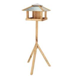 Fallen Fruits Square Oak Bird Table With Silo - thumbnail 2