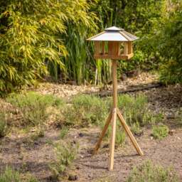 Fallen Fruits Square Oak Bird Table With Silo - thumbnail 1