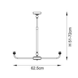 Vogue Leila 2 Light Adjustable Linear Ceiling Light - thumbnail 6