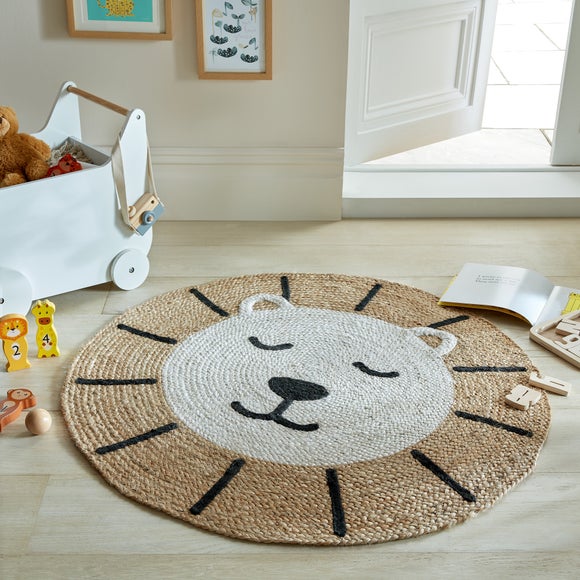 Jute Lion Round Rug - image 1