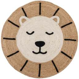 Jute Lion Round Rug - thumbnail 2
