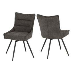 Lewis Set of 2 Swivel Dining Chairs, Fabric - thumbnail 2