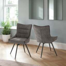Lewis Set of 2 Swivel Dining Chairs, Fabric - thumbnail 1