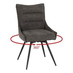 Lewis Set of 2 Swivel Dining Chairs, Fabric - thumbnail 3
