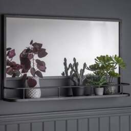 Argentine Rectangle Overmantel Wall Mirror with Shelf - thumbnail 1