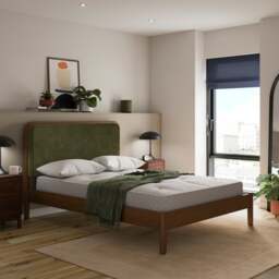 Darla Velvet & Wood Effect Bed Frame