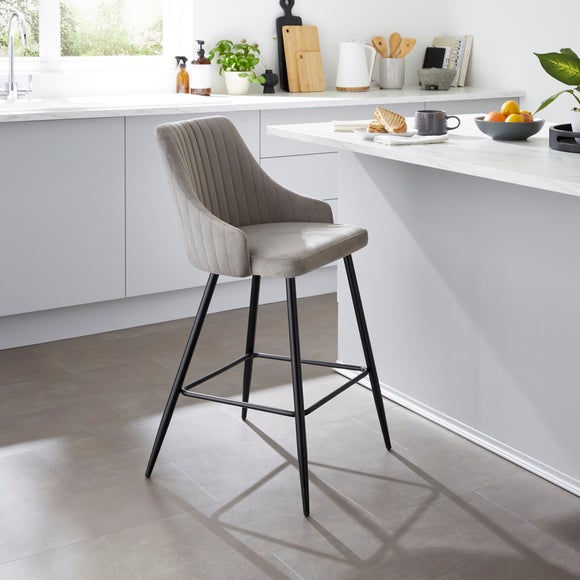 Shea Counter Height Barstool, Velvet - image 1